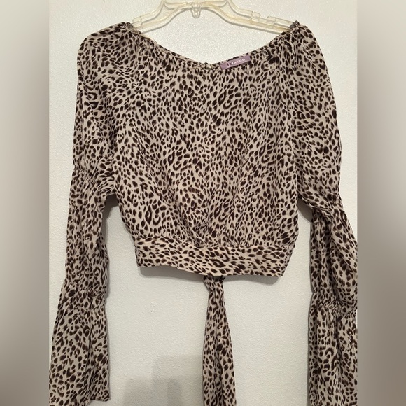 bohemian animal print crop top S - Picture 1 of 5